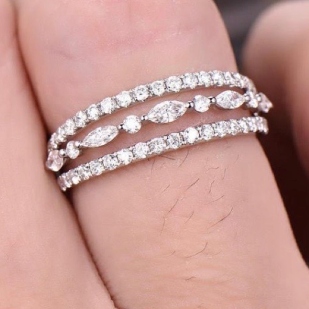 NEW 4.1 CT Diamond 925 Sterling Silver Ring - Picture 4 of 4